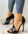 Stiletto Peep Toe Pumps High Heels