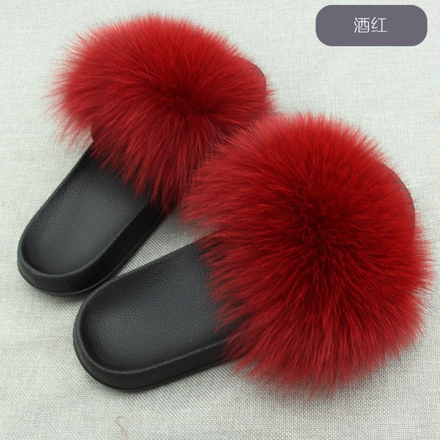 Fluffy Sliders Comfort Fur Furry Slippers