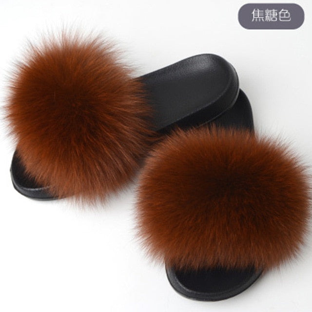 Fluffy Sliders Comfort Fur Furry Slippers