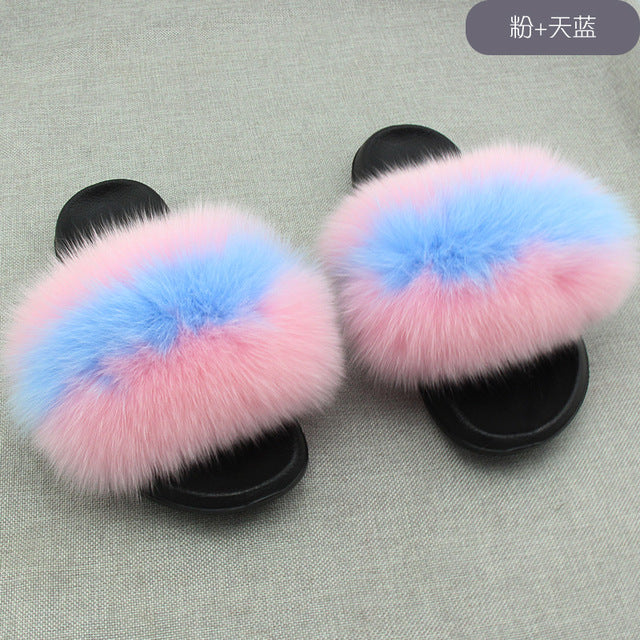 Fluffy Sliders Comfort Fur Furry Slippers