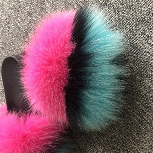 Fluffy Sliders Comfort Fur Furry Slippers