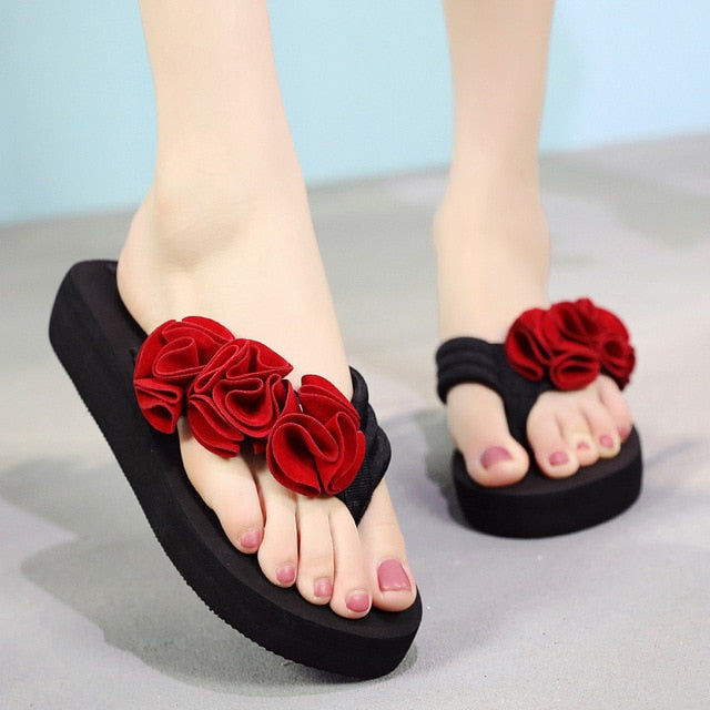 Flower Clip Toe Flip Flops Women Slippers