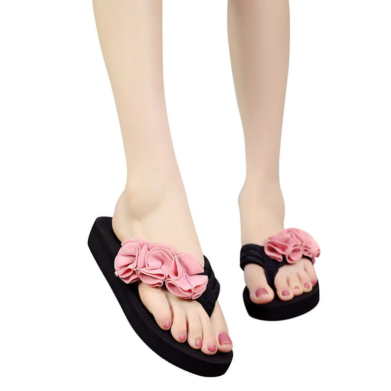 Flower Clip Toe Flip Flops Women Slippers