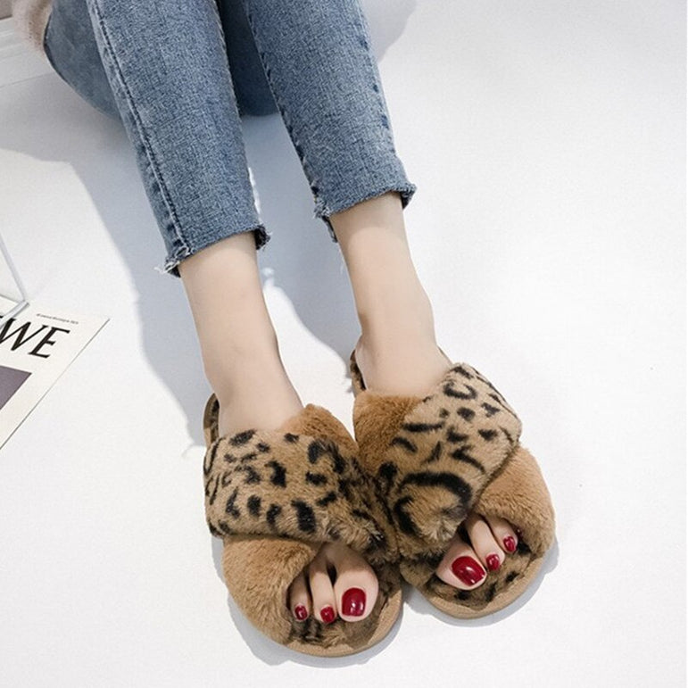 Faux Fur Fashion Warm Women Home Slippers