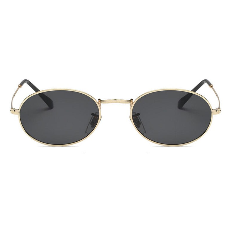 Oval Alloy Frame Retro Sunglasses