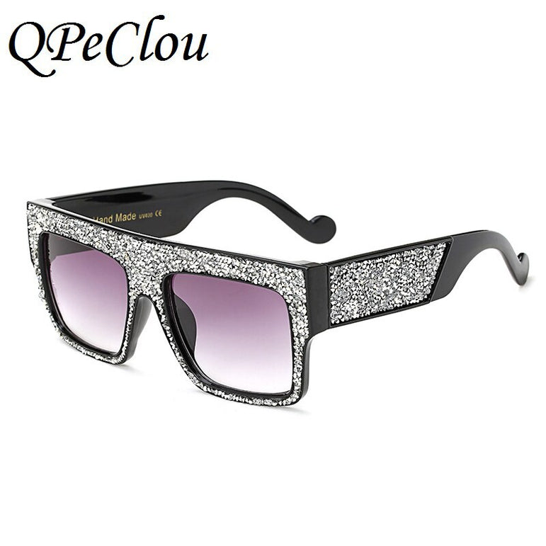 Luxury Crystal Square Oversized Women Sunglasses