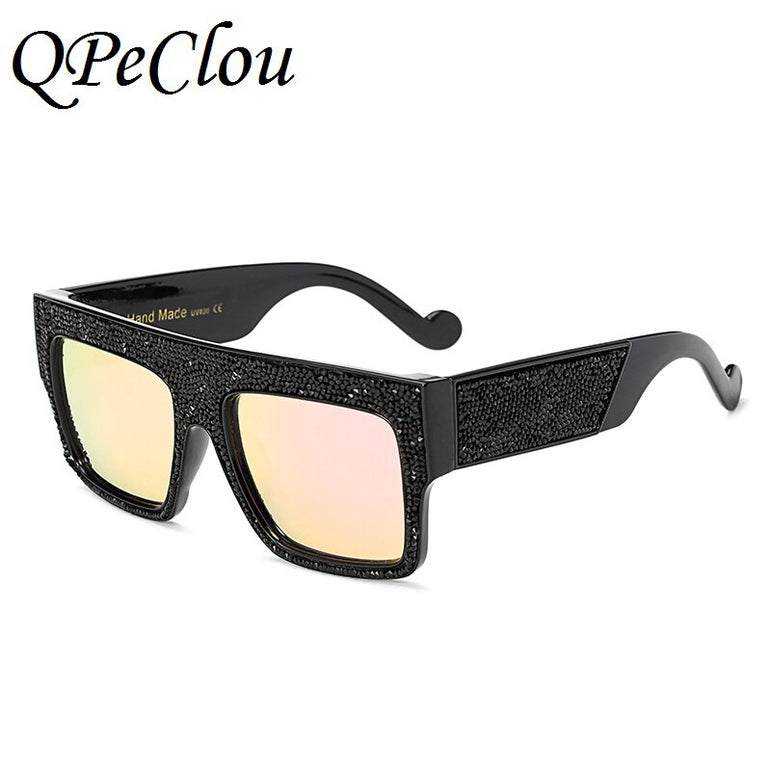 Luxury Crystal Square Oversized Women Sunglasses