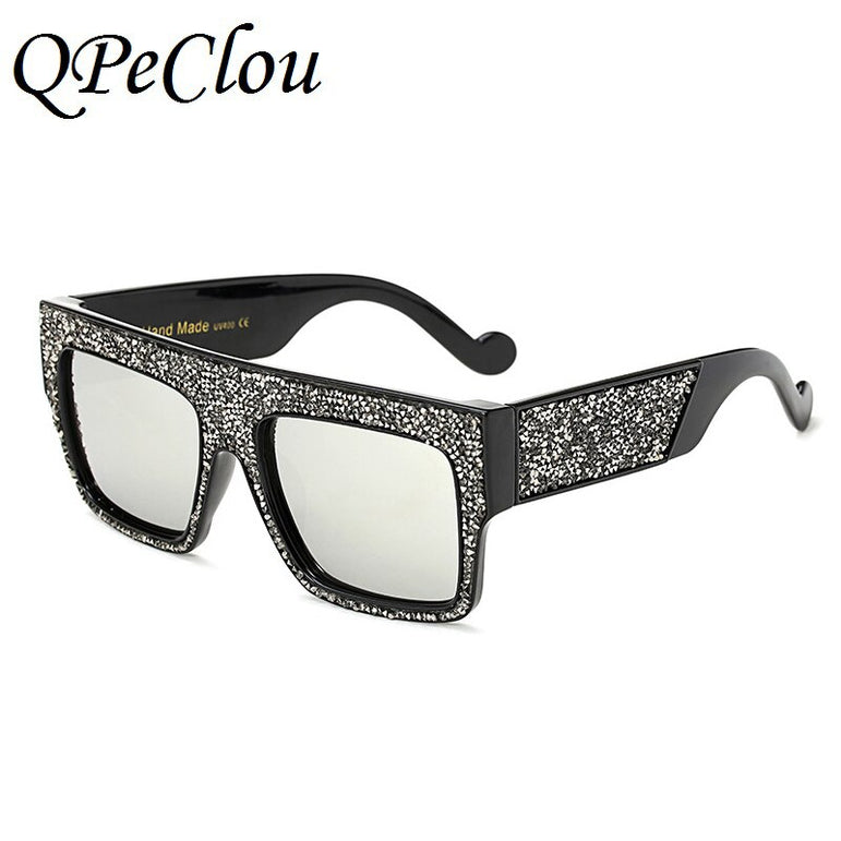 Luxury Crystal Square Oversized Women Sunglasses