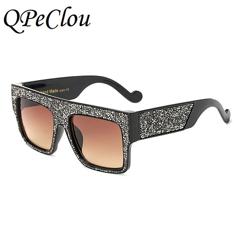 Luxury Crystal Square Oversized Women Sunglasses