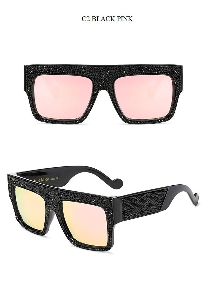 Luxury Crystal Square Oversized Women Sunglasses