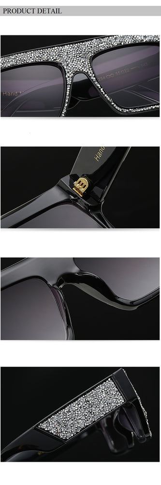 Luxury Crystal Square Oversized Women Sunglasses