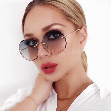 Vintage Gradient Oversized Round Sunglasses