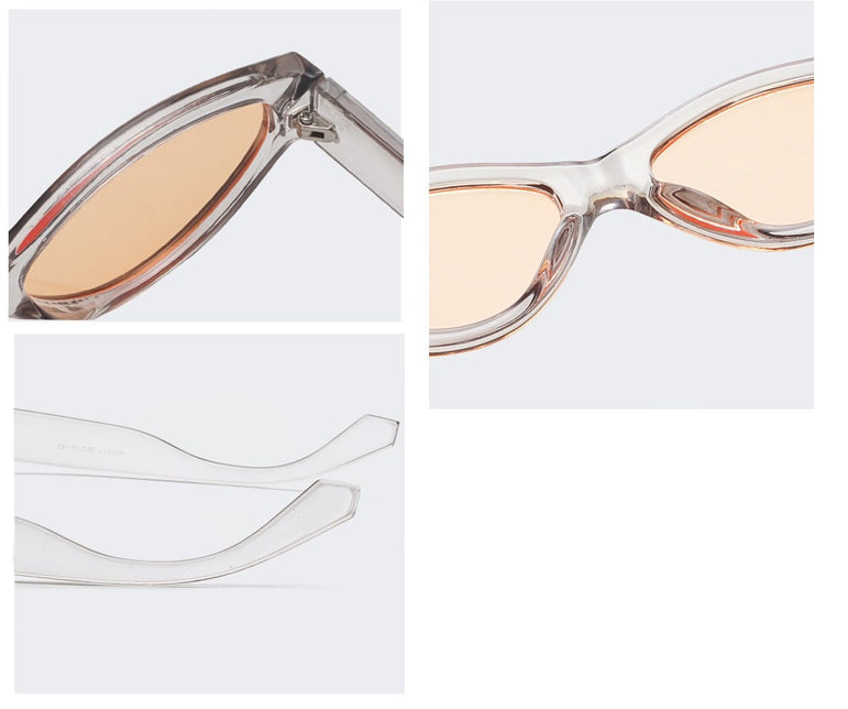 Sexy Oval Transparent Cateye Sunglasses