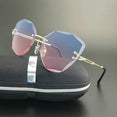 Vintage Alloy Frame Classic Lady Rimless Sun glasses