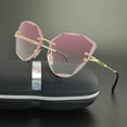 Vintage Alloy Frame Classic Lady Rimless Sun glasses