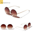 Lens Retro Round Metal Borderless Sunglasses