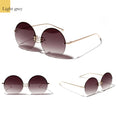 Lens Retro Round Metal Borderless Sunglasses