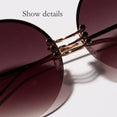 Lens Retro Round Metal Borderless Sunglasses