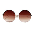 Lens Retro Round Metal Borderless Sunglasses