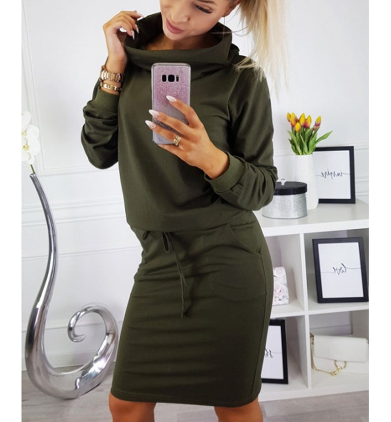 Casual Long Sleeve O Neck Women Dress