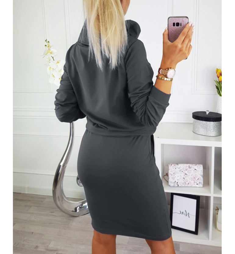 Casual Long Sleeve O Neck Women Dress