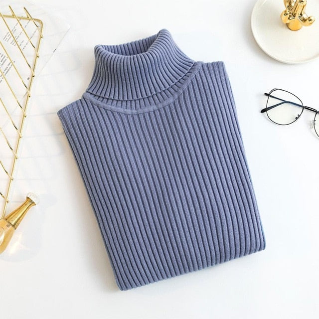 Spring Knitted Turtleneck Casual Pullovers