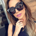 Square Vintage Women Big Frame Sunglasses