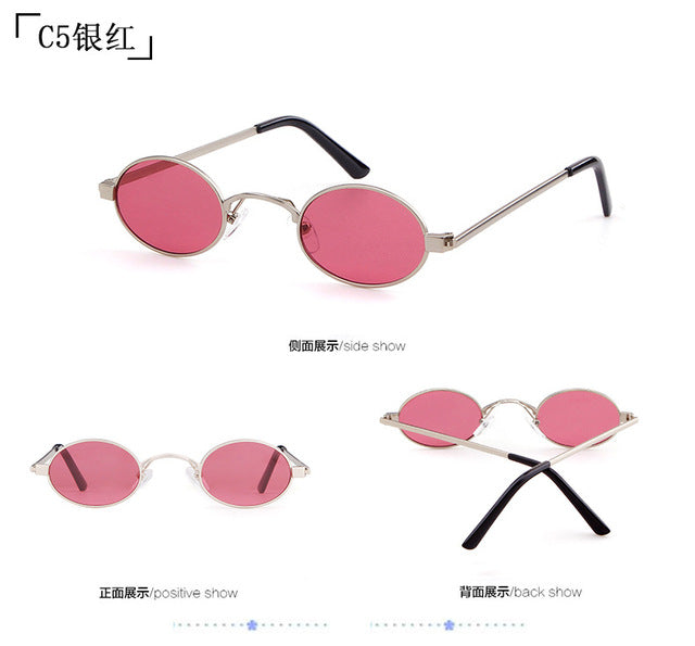 Clear Color Lenses Small Oval Sunglasses