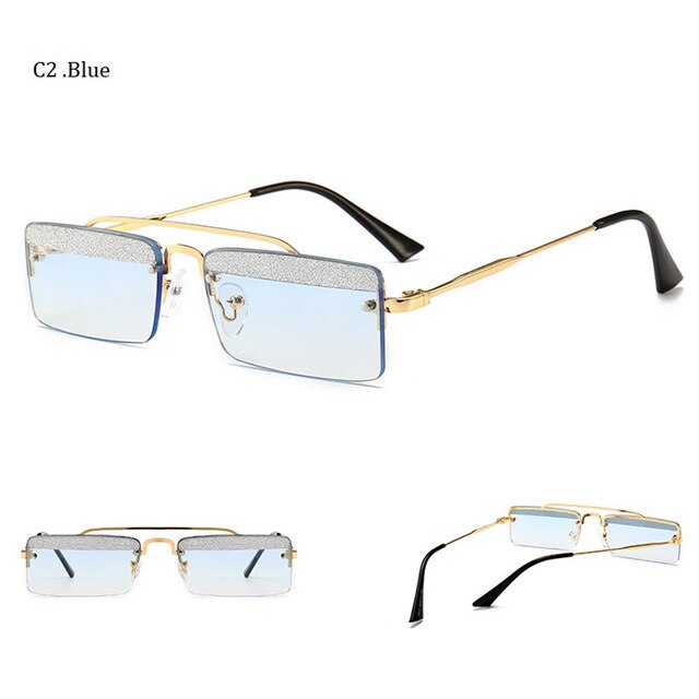 Rimless Retro Shades Small Sunglasses