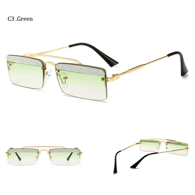 Rimless Retro Shades Small Sunglasses