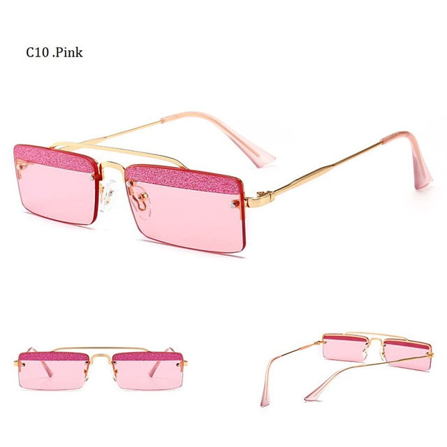 Rimless Retro Shades Small Sunglasses