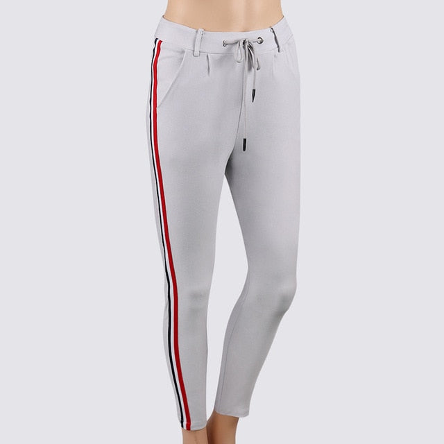 Casual Women High Mid Waist Pencil Pants