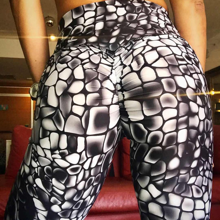 New High Waist Print Sports Pants