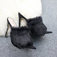 Pointed Toe Ladies Fur Women's Pumps High Heel