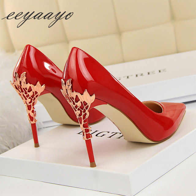 Thin Pointed Toe Bridal Women Pumps High Heels