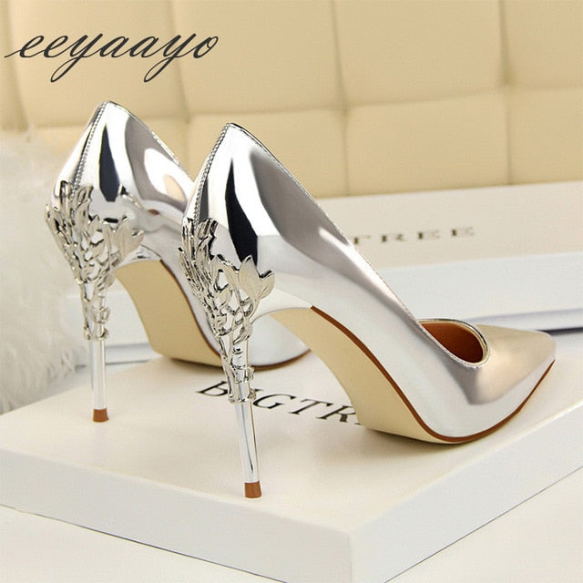 Thin Pointed Toe Bridal Women Pumps High Heels