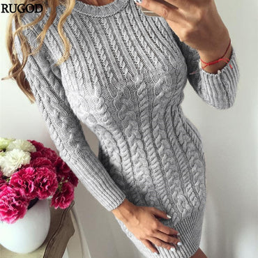 Sexy Slim Bodycon Winter Warm Sweater Dress