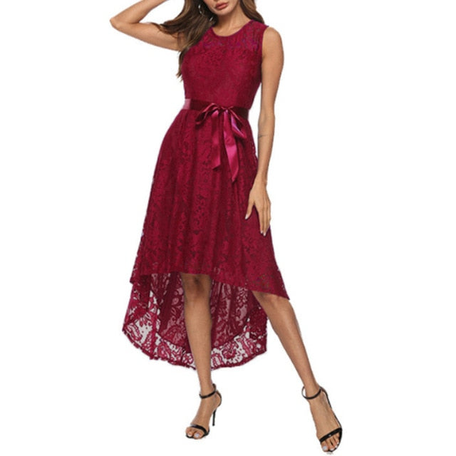 Party Women Lace Party Round Neck Sleeveless Dress