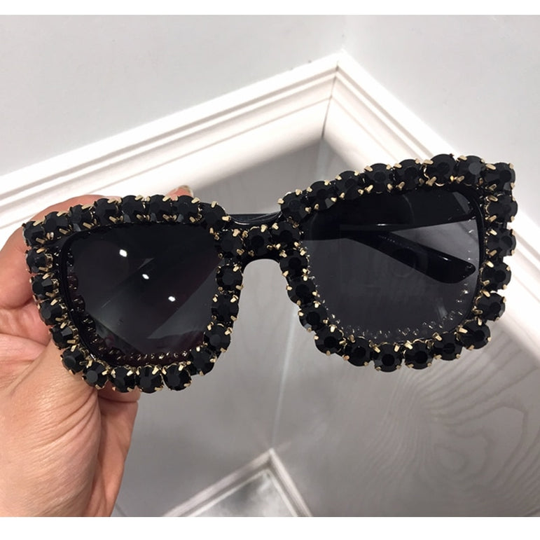 Square Vintage Rhinestone Women Sunglasses